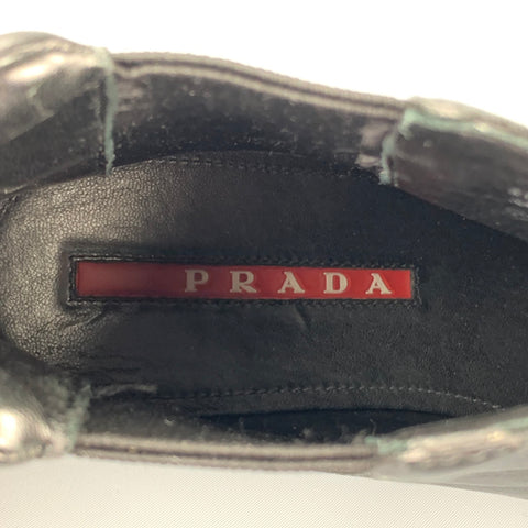 PRADA Sport Size 6.5 Black Leather Ankle Chelsea Boots