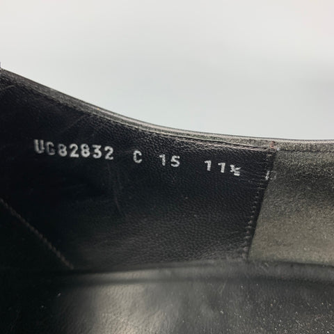 SALVATORE FERRAGAMO Size 11.5 Black Leather Monk Strap Loafers