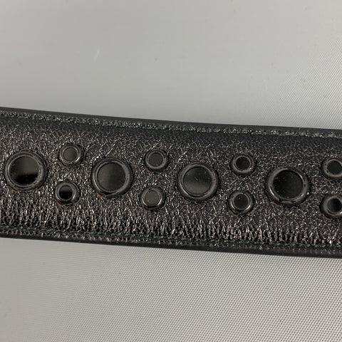 BOTTEGA VENETA Size 32 Black Studded Leather Belt