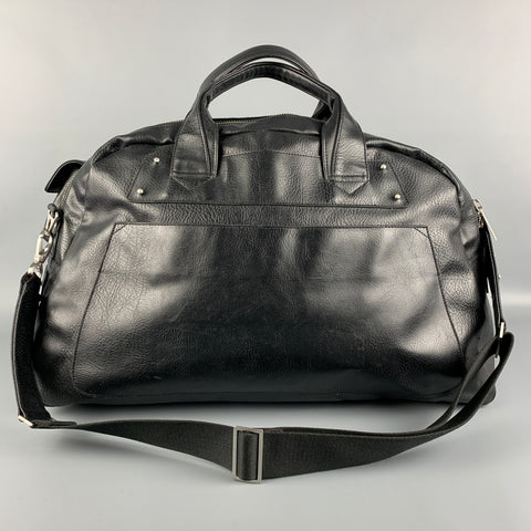 MATT & NAT Black Polyvinyl Shoulder Strap Duffle Bag