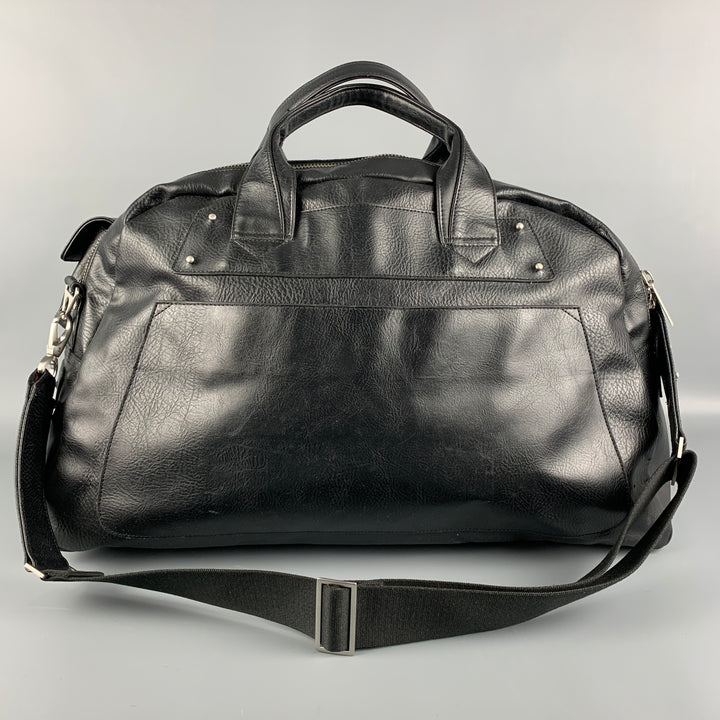 MATT & NAT Black Polyvinyl Shoulder Strap Duffle Bag