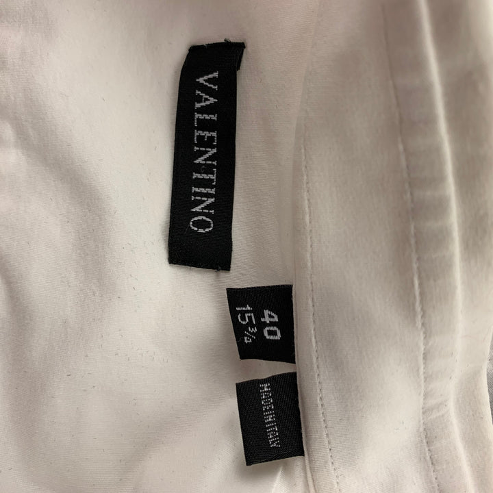 VALENTINO Taille M Chemise à manches longues en coton brodé blanc