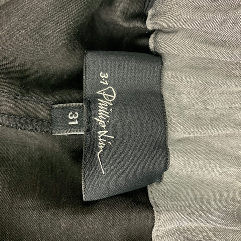 3.1 PHILLIP LIM Size 31 Silver Viscose Blend Belted Shorts