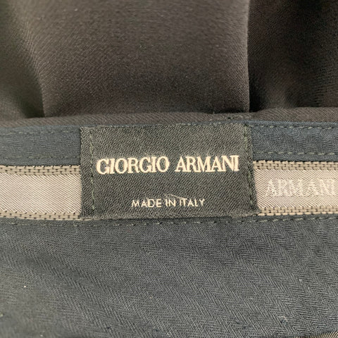 GIORGIO ARMANI Size 42 Black Wool Notch Lapel Suit