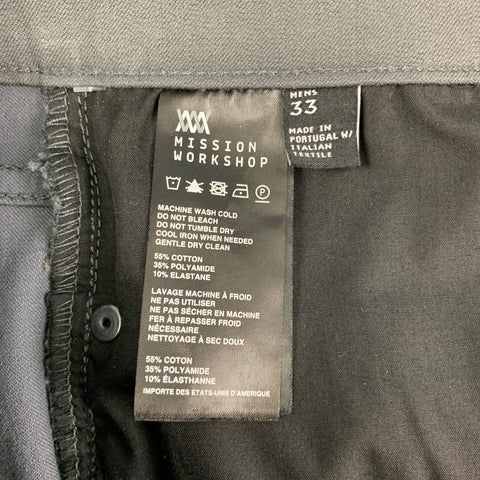MISSION WORKSHOP Size 33 Charcoal Cotton Blend Zip Fly Jeans