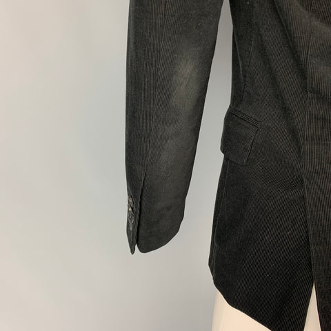 THE KOOPLES Size 36 Black Corduroy Cotton Sport Coat