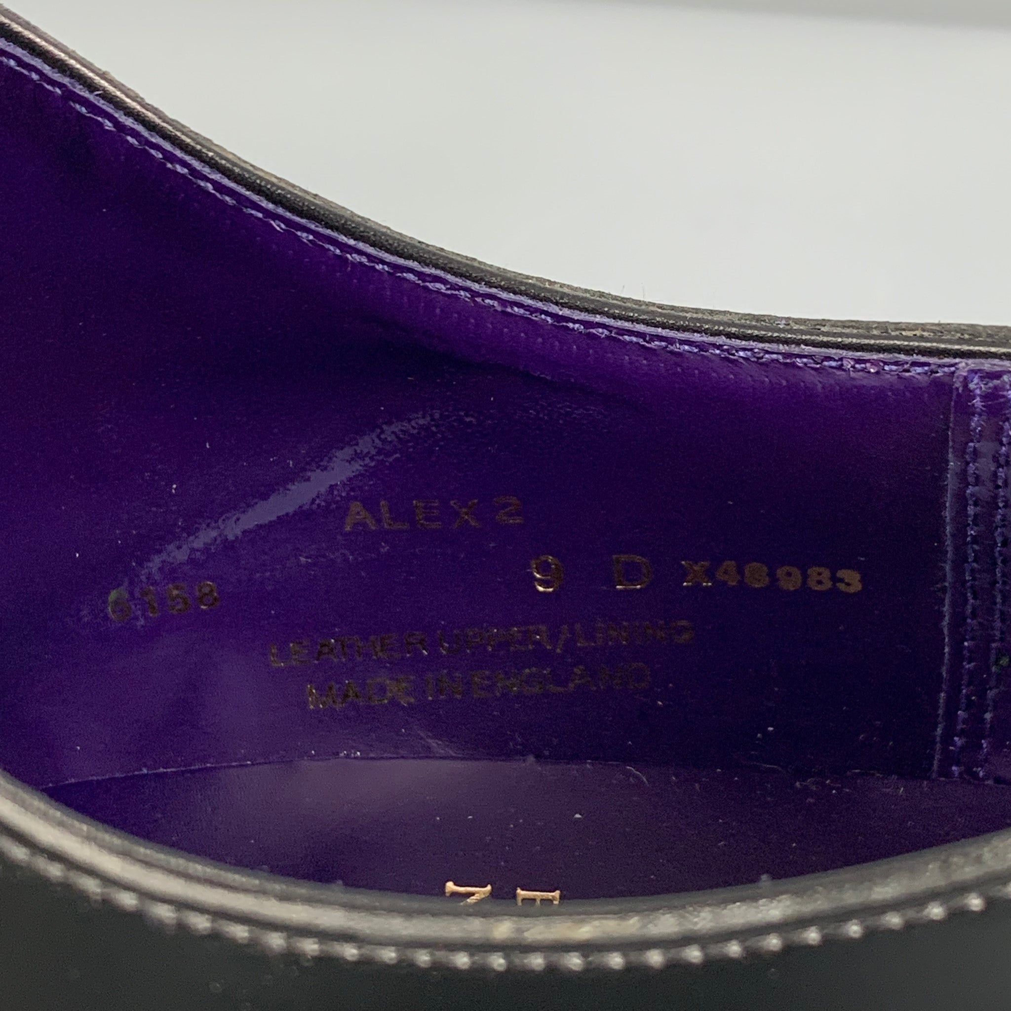 CROCKETT & JONES for BARNEYS NEW YORK Size 10 Black Leather Lace