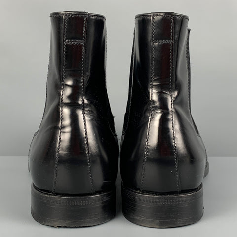 PRADA Bottines en cuir perforé noir taille 9