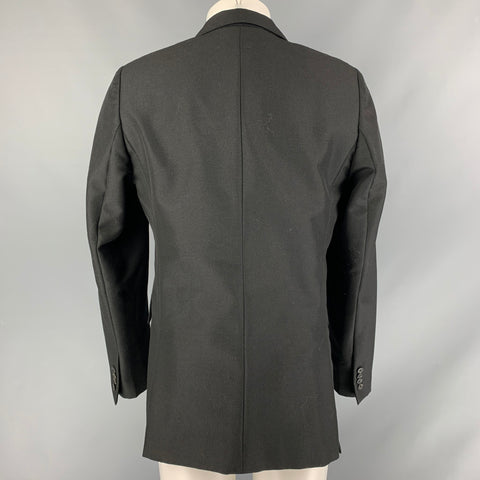 MARC JACOBS Chest Size 38 Black Solid Mohair &  Wool Peak Lapel Sport Coat