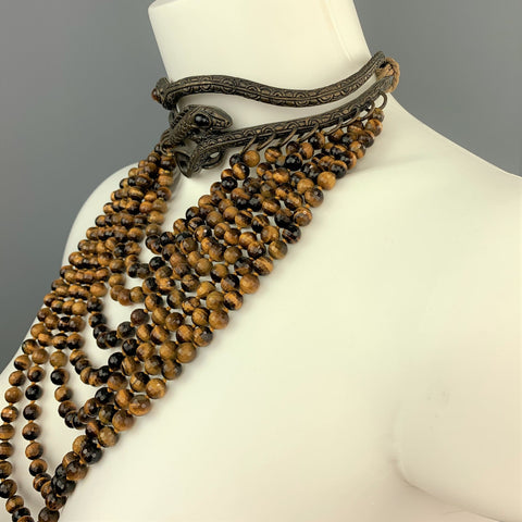 VALENTINO GARAVANI FW 2002 Couture Beaded Drop Snake Choker
