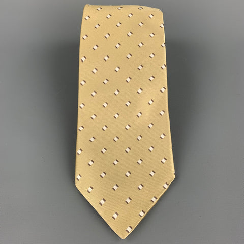 ERMENEGILDO ZEGNA Gold Squares Silk Tie