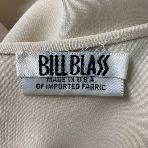 BILL BLASS Blusa de manga larga con volantes color crema talla 6
