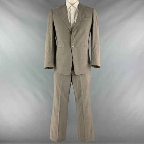 EMPORIO ARMANI Taille 42 Costume à revers cranté en laine unie taupe