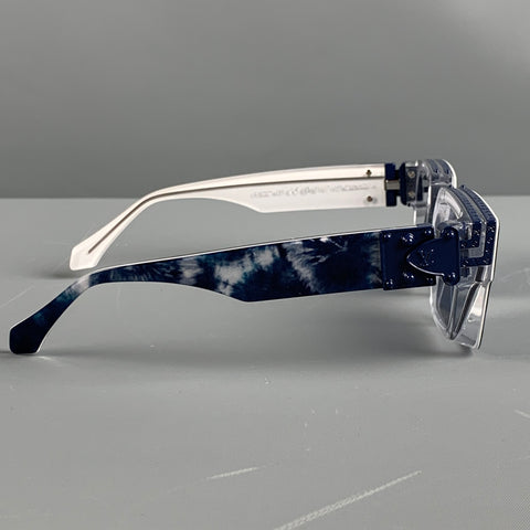 LOUIS VUITTON Blue White Marbled Acetate Sunglasses
