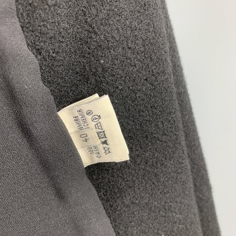 HERMES Taille 8 Gilet écharpe en cuir à franges en cachemire noir