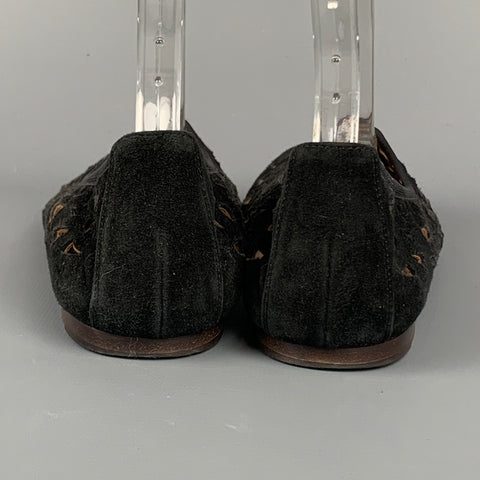 MARNI Talla 6 Zapatos planos de ante con corte negro