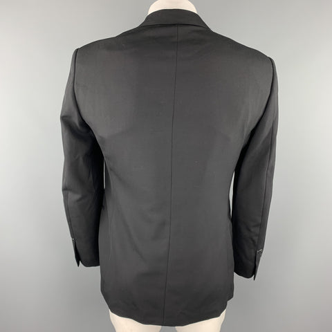 RALPH LAUREN Purple Label Size 42 Long Black Wool Tuxedo Sport Coat
