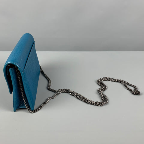 AKRIS Teal Anouk Lizard Embossed Wallet