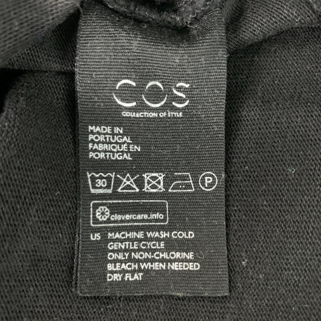 COS Talla M Sudadera asimétrica de algodón sólido negro