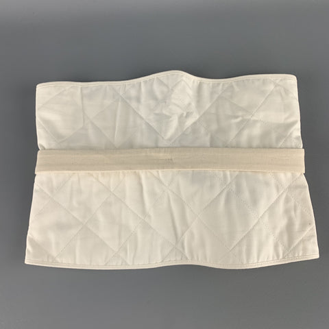 JIL SANDER Resort 2018 Size 2 Cream Quilted Cotton D Loop Corset Belt