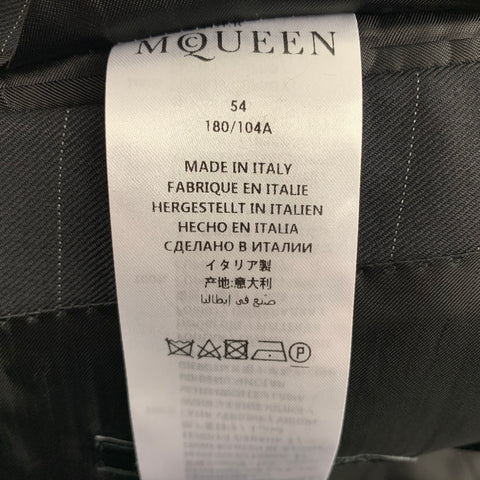 ALEXANDER MCQUEEN Talla 44 Abrigo deportivo de lana con patchwork blanco y negro