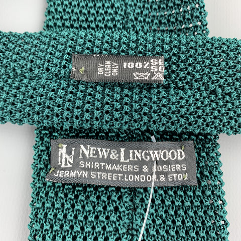 NEW & LINGWOOD Bold Forest Green Silk Textured Knit Tie