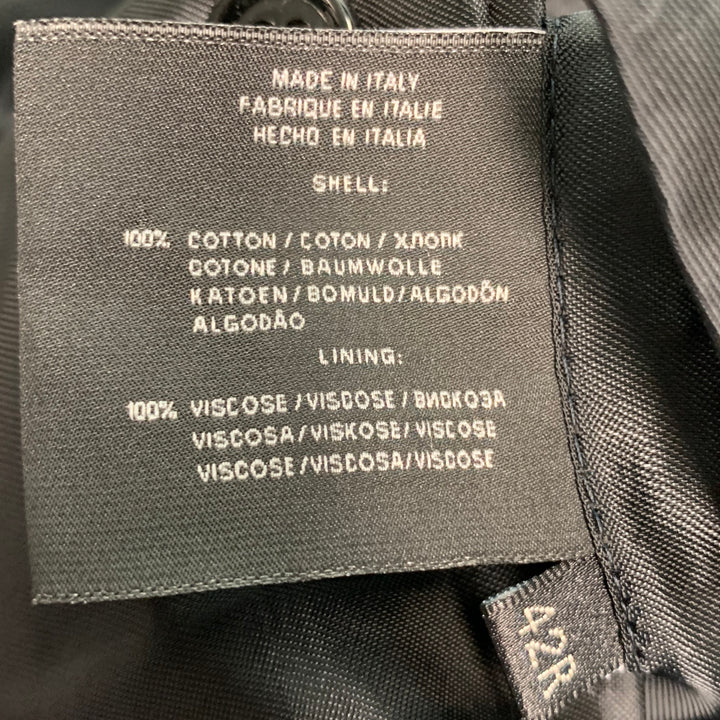 RALPH LAUREN Size 42 Black Solid Cotton Velvet Notch Lapel Sport Coat