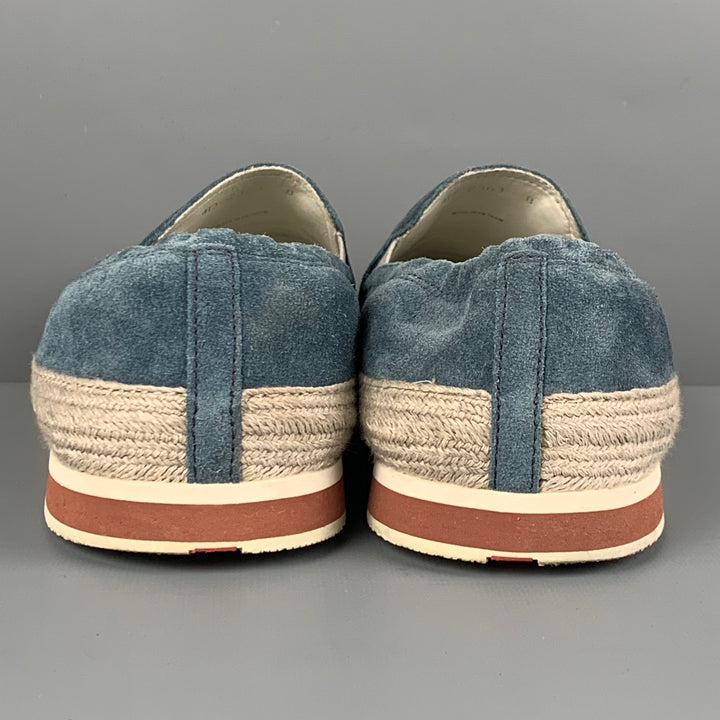 PRADA SPORT Size 9 Blue Grey Two Toned Suede Slip On Loafers