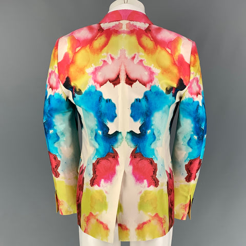ALEXANDER MCQUEEN SS 20 Size 38 Multi-Color Print Wool Silk Sport Coat