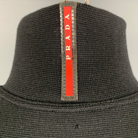 PRADA Taille 40 Veste zippée en laine de tissus mélangés noirs