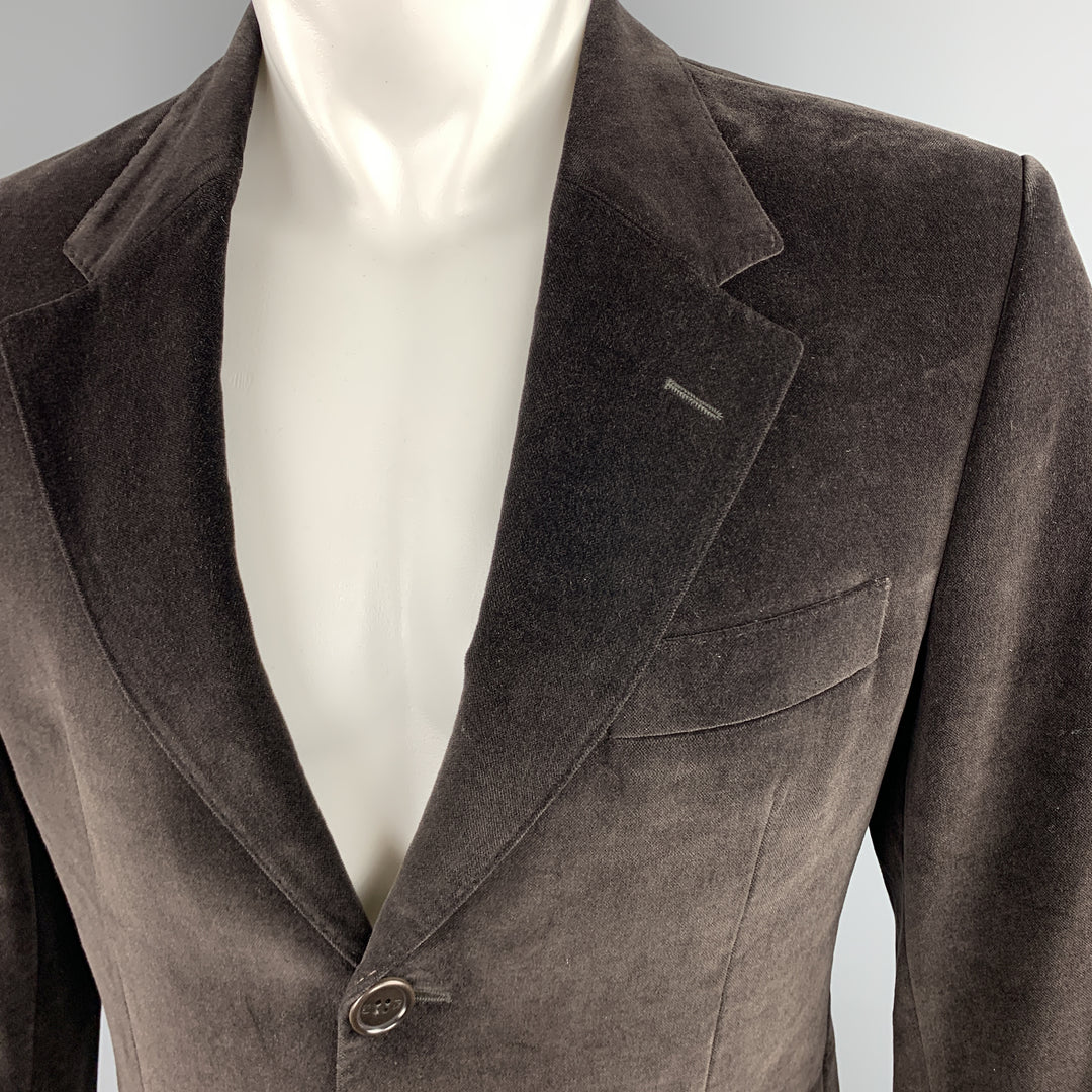 PS by PAUL SMITH Size 38 Brown Cotton Velvet Notch Lapel Sport Coat