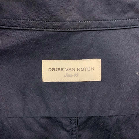 DRIES VAN NOTEN Size S Navy Cotton Button Up Long Sleeve Shirt