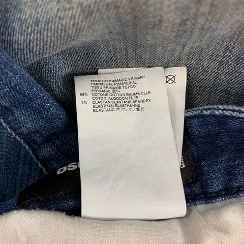 DSQUARED2 Size 34 Blue Washed Cotton Skinny Jeans