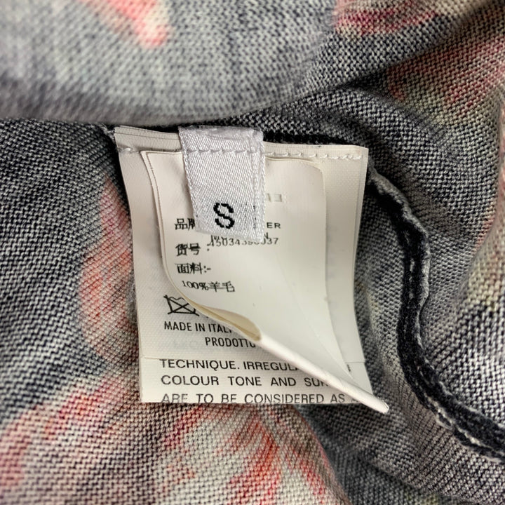 ALEXANDER MCQUEEN Size S Black Red Floral Wool V-Neck Pullover