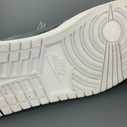 NIKE Talla 11.5 Zapatillas bajas AIR JORDAN de cuero metalizado plateado con cordones