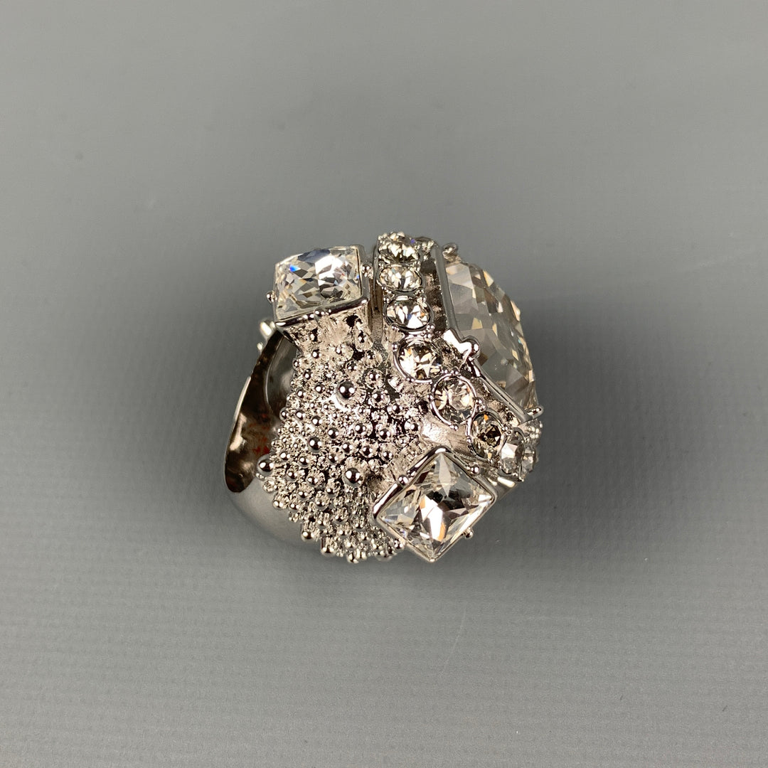Generis Crystal ON AURA TOUT VU PARIS Rhodium Plated Swarovski Crystal Jumbo Cocktaill ...