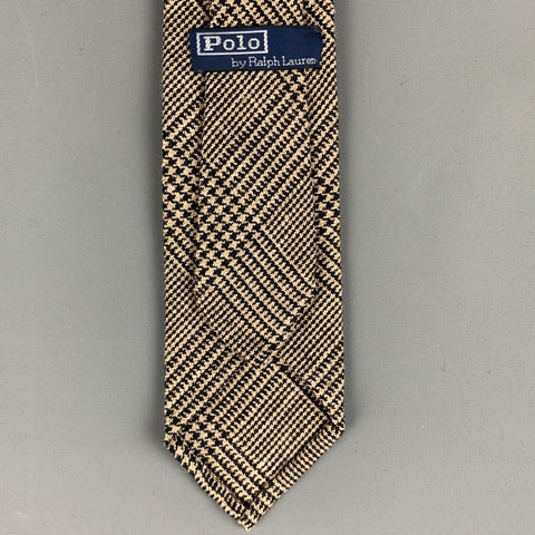RALPH LAUREN Navy Beige Glenplaid Wool Tie