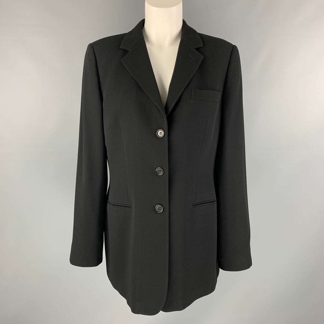 GIORGIO ARMANI Size 12 Black Wool Jacket