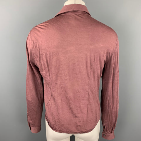 CoSTUME NATIONAL Size M Mauve Wool Buttoned Long Sleeve Polo