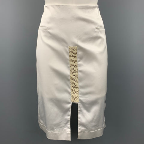 ALTUZARRA Taille 10 Jupe crayon en mélange d’acétate de satin blanc