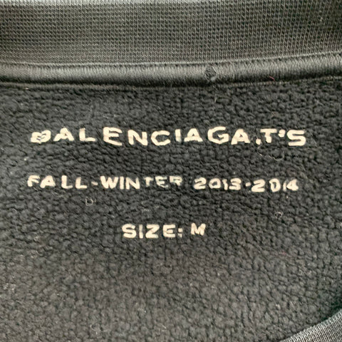 BALENCIAGA Size M Black Graphic Cotton Crew-Neck Sweatshirt