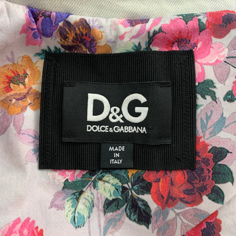 D&G by DOLCE & GABBANA Size 6 Multi-Color Floral Denim Jacket