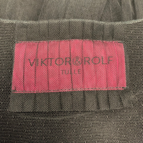 VIKTOR & ROLF Size M Black Polyester Mesh Shift Dress