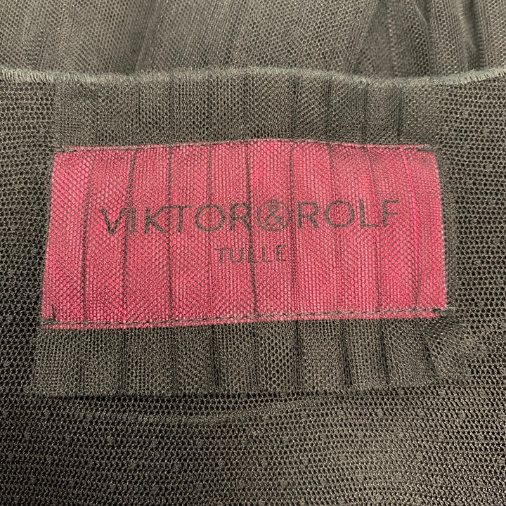 VIKTOR & ROLF Size M Black Polyester Mesh Shift Dress