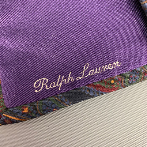RALPH LAUREN Burgundy & Purple  Paisley Silk Tie