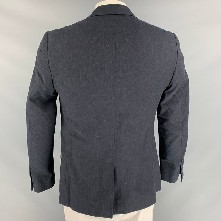 DOLCE & GABBANA Size 40 Pinstripe Charcoal Cotton Notch Lapel Sport Coat