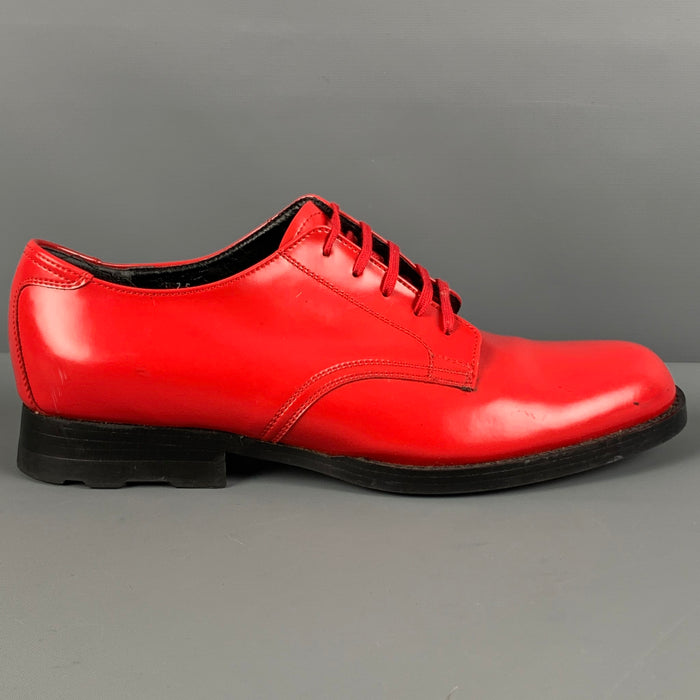 COMME des GARCONS Size 7  Red Leather Lace Up Shoes