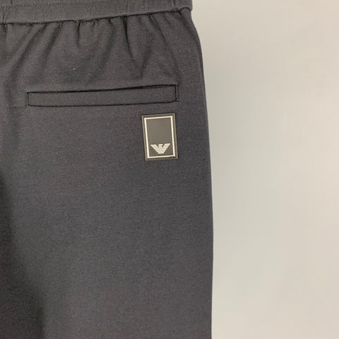 EMPORIO ARMANI Size M Black Viscose Blend Elastic Waistband Casual Pants