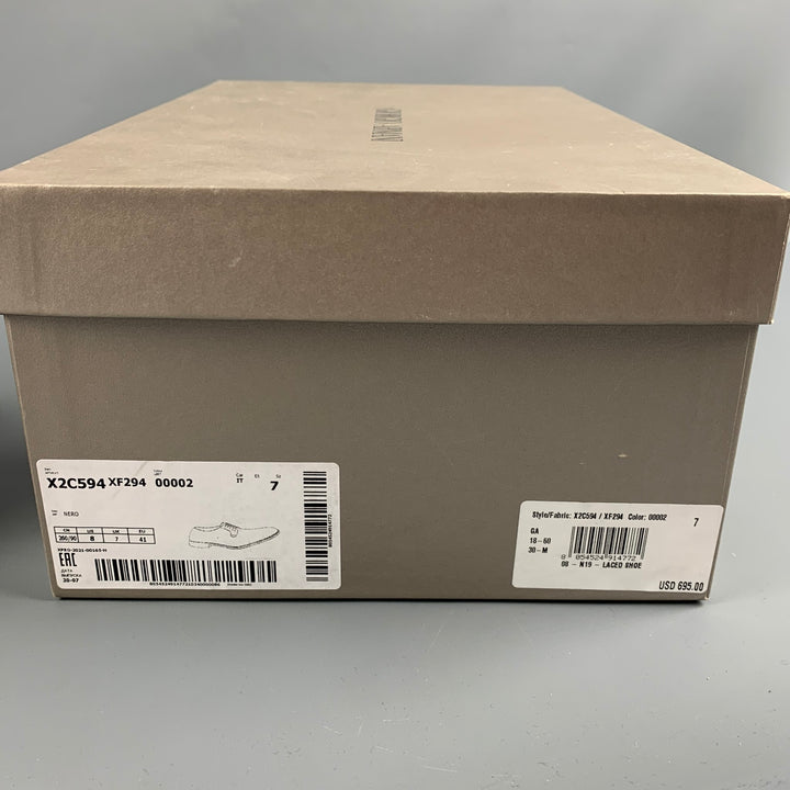 GIORGIO ARMANI Size 7 Black Leather Lace-Up Shoes