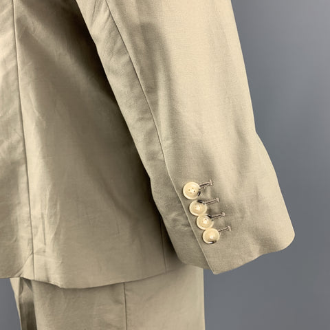DRIES VAN NOTEN 46 Regular Khaki Cotton Suit